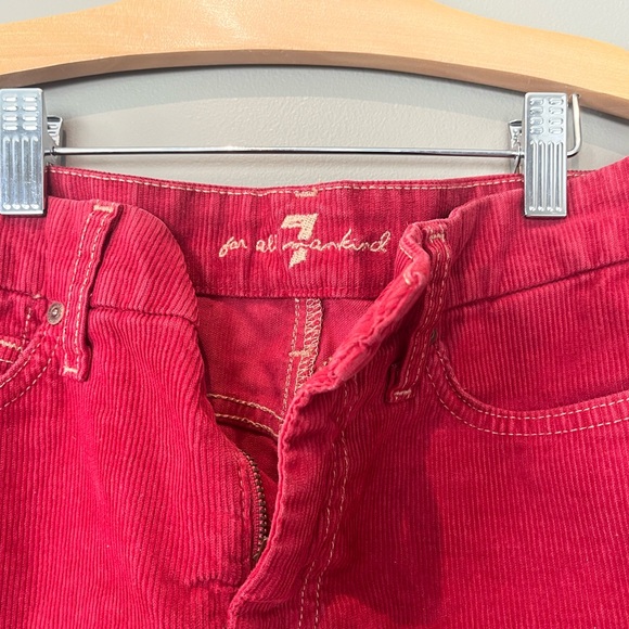 7 For All Mankind corduroy red mini skirt - Picture 2 of 9